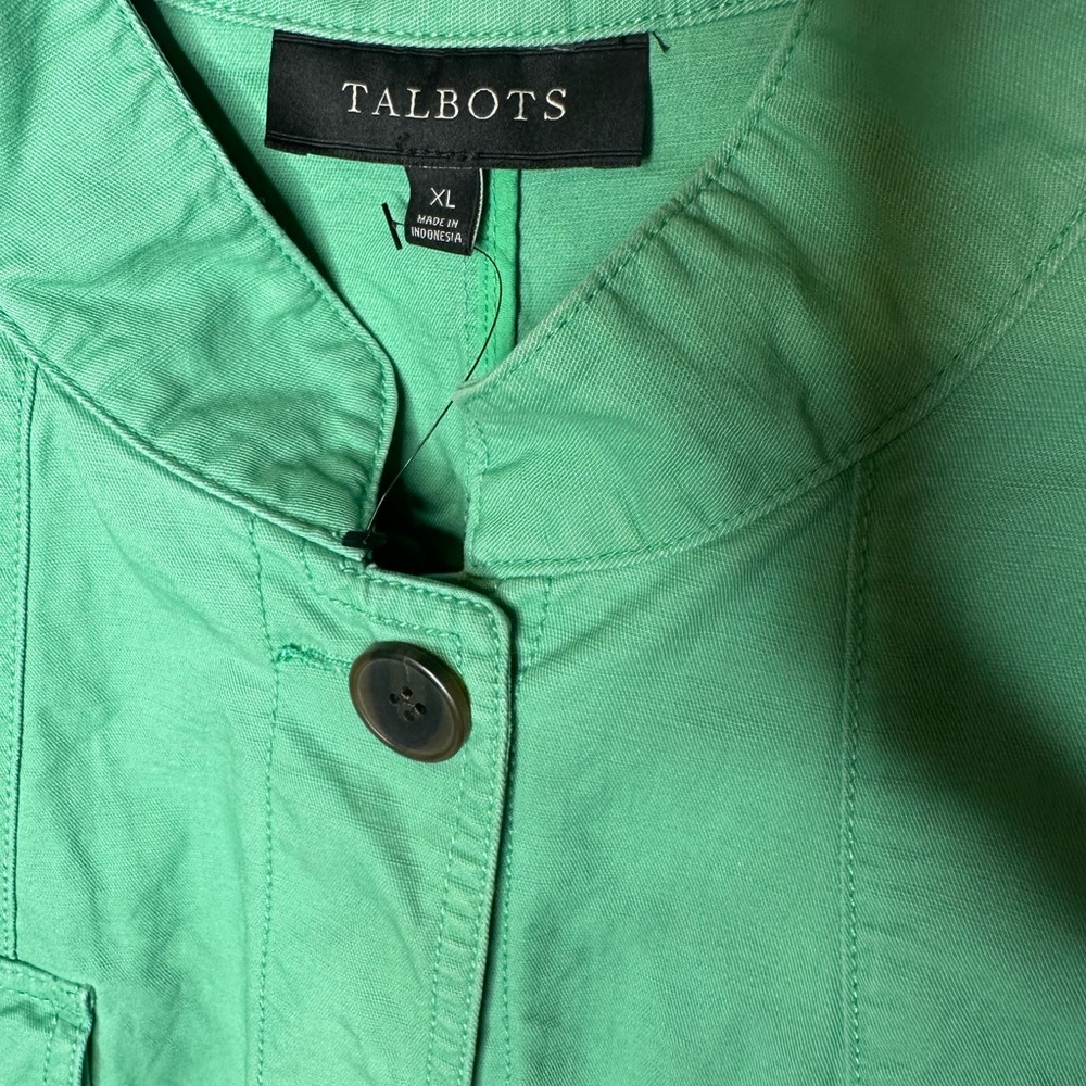 Talbots Green Utility Jacket - Women's Casual Military Style size XL - Picture 7 of 7